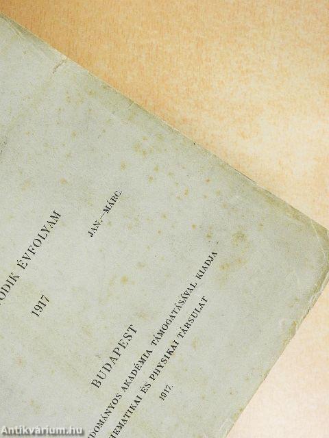 Mathematikai és physikai lapok 1917. január-március