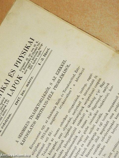 Mathematikai és physikai lapok 1917. január-március