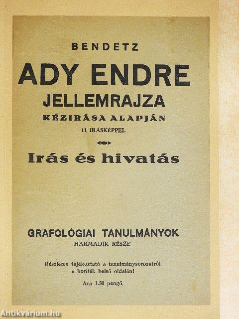 Ady Endre jellemrajza kézirása alapján
