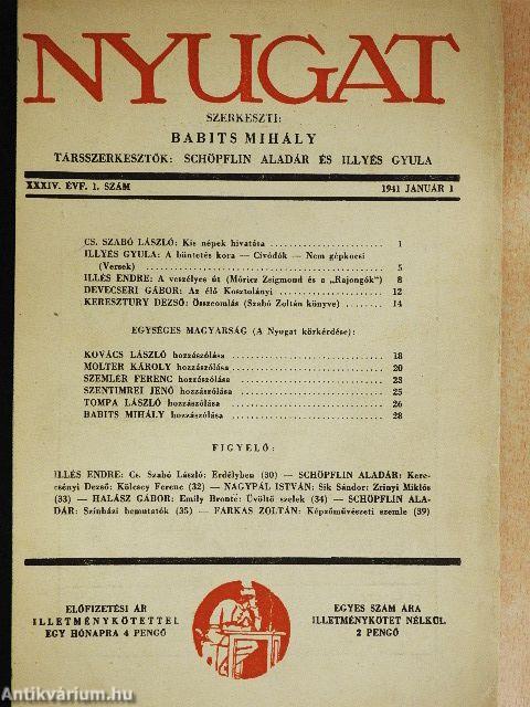 Nyugat 1941. január 1.