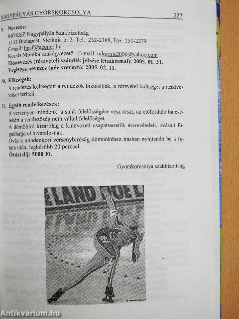 Diákolimpiai versenykiírások és programok 2004/2005.
