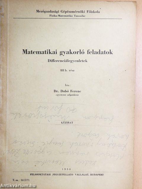 Matematikai gyakorló feladatok