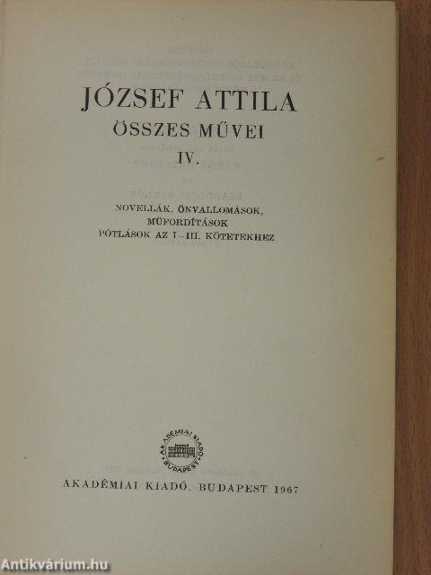 József Attila összes művei IV. (töredék)