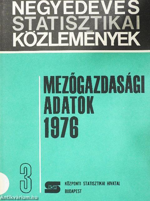 Mezőgazdasági adatok 1976/3.