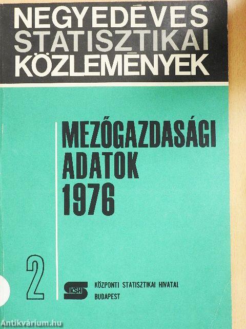 Mezőgazdasági adatok 1976/2.