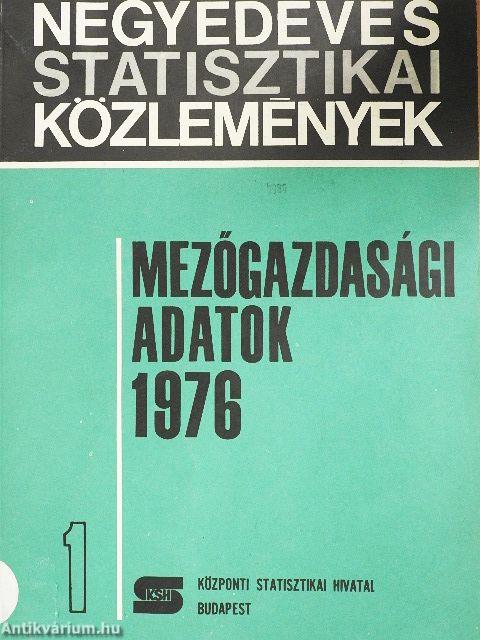 Mezőgazdasági adatok 1976/1.
