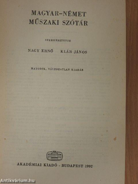 Magyar-német műszaki szótár