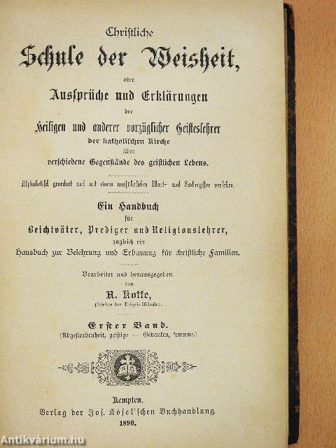 Christliche Schule der Weisheit I. (gótbetűs)