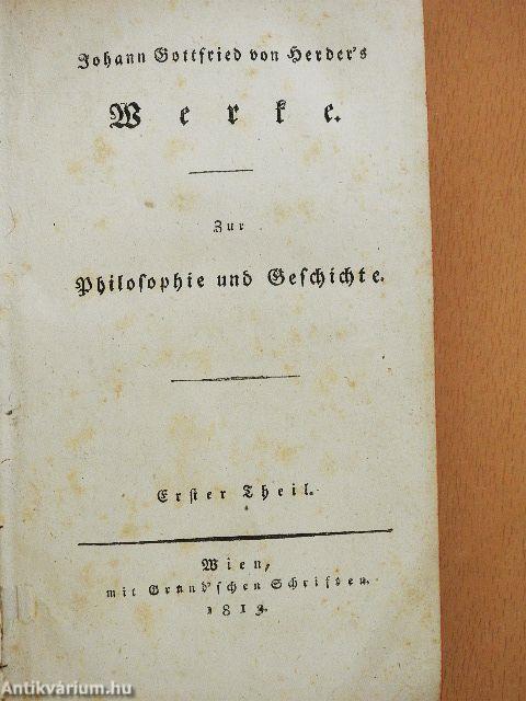 Zur Philosophie und Geschichte 1-14. (gótbetűs)