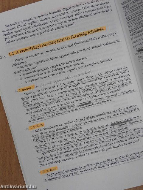 A személyügyi tevékenység gyakorlata