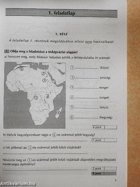 Földrajz érettségi feladatgyűjtemény II.