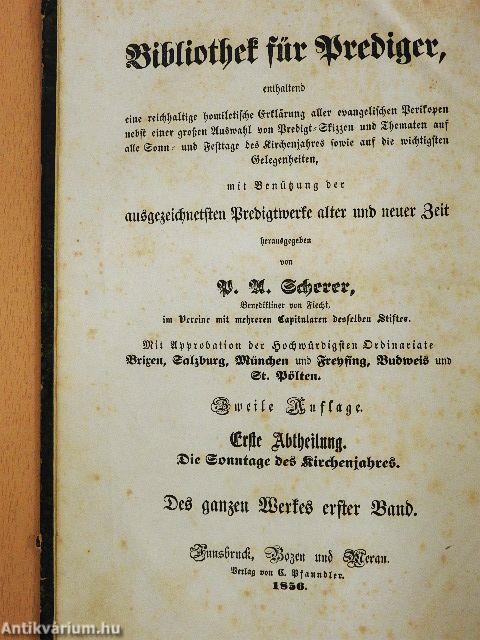 Bibliothek für Prediger I-VIII. (gótbetűs)