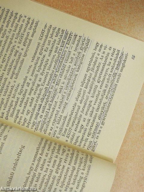 A KGST termelési integráció közgazdasági kérdései