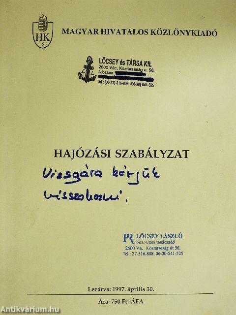 Hajózási szabályzat