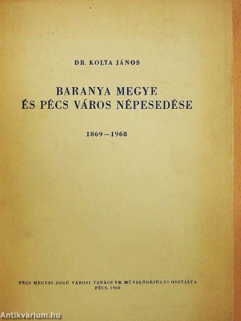 Baranya megye és Pécs város népesedése