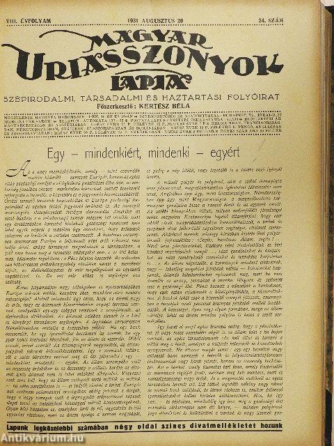 Magyar Uriasszonyok Lapja 1931. január-december (nem teljes évfolyam)