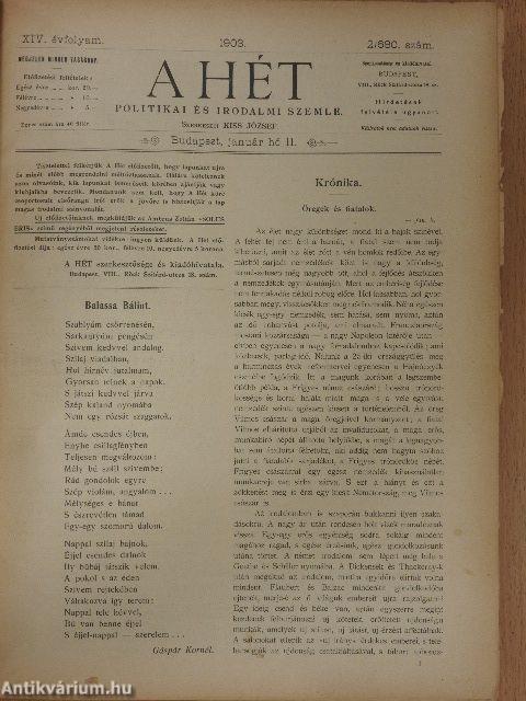 A Hét 1903. január-december (nem teljes évfolyam)