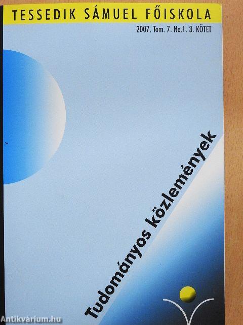 Tessedik Sámuel Főiskola Tudományos közlemények 2007. 1/3.