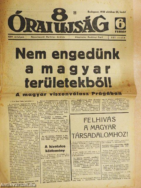 8 Órai Ujság 1938. október 25.