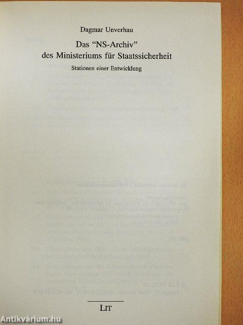 Das "NS-Archiv" des Ministeriums für Staatssicherheit