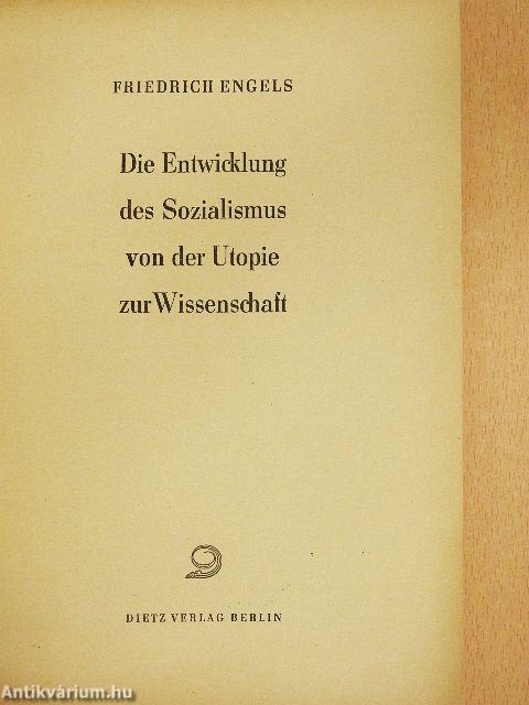 Die Entwicklung des Sozialismus von der Utopie zur Wissenschaft