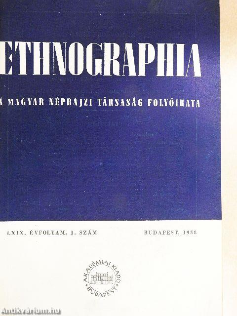 Ethnographia 1958. 1-4. szám