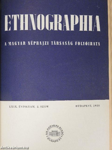 Ethnographia 1958. 1-4. szám