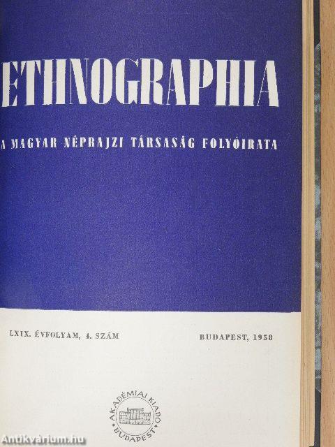 Ethnographia 1958. 1-4. szám