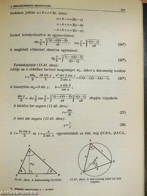 Műszaki matematika I.