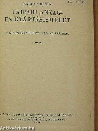 Faipari anyag- és gyártásismeret