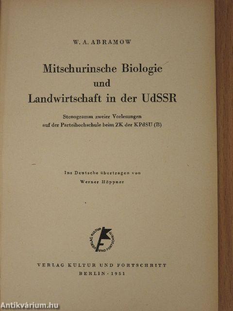 Mitschurinsche Biologie und Landwirtschaft in der UdSSR