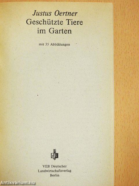 Geschützte Tiere im Garten