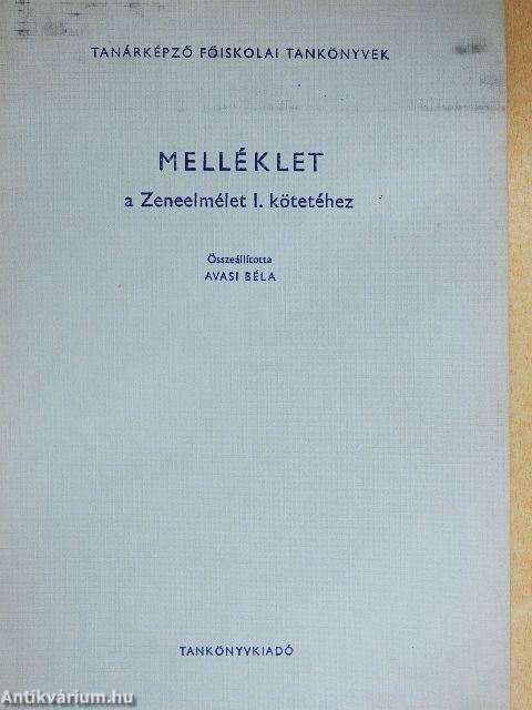 Melléklet a Zeneelmélet I. kötetéhez/Melléklet a Zeneelmélet II. kötetéhez