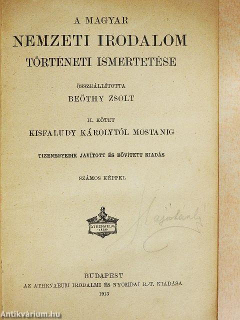 A magyar nemzeti irodalom történeti ismertetése II.