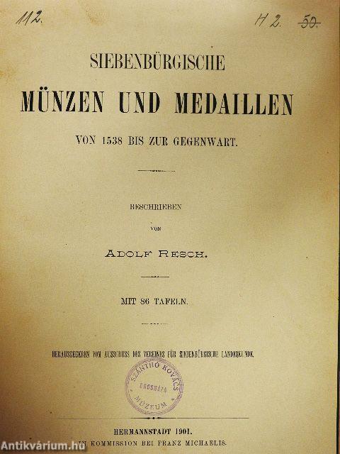 Siebenbürgische Münzen und Medaillen von 1538 bis zur Gegenwart