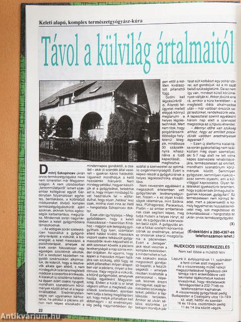 Természetgyógyászat 1995. január-december/Tudományos mellékletek