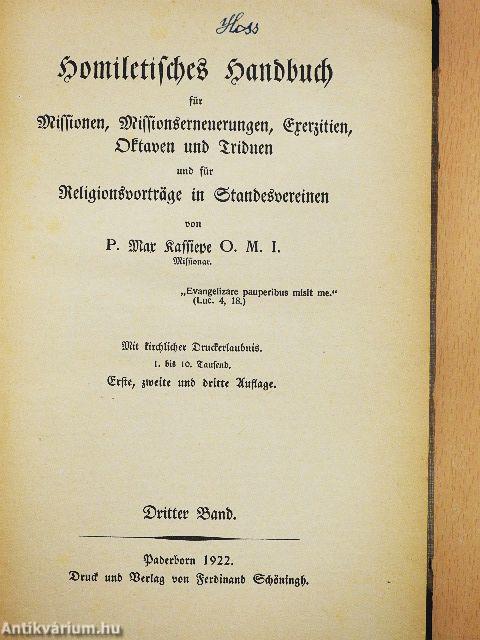 Homiletisches Handbuch III. (gótbetűs)