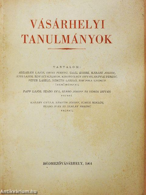 Vásárhelyi tanulmányok