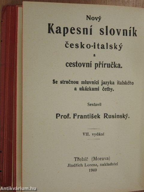 Novy Kapesní slovník italsko-cesky/cesko-italsky a cestovni prírucka