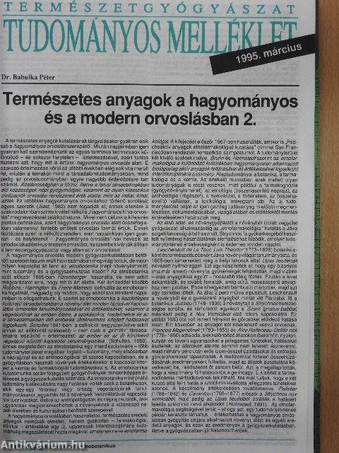 Természetgyógyászat 1995. január-december/Tudományos mellékletek