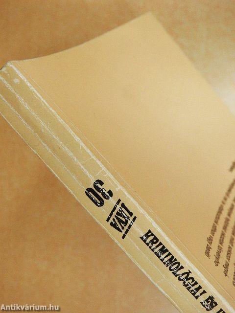 Kriminológiai és kriminalisztikai évkönyv - 1993