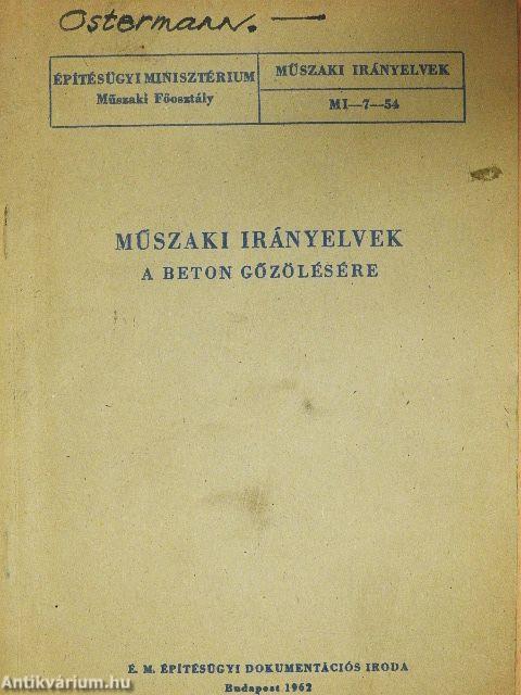 Műszaki irányelvek a beton gőzölésére