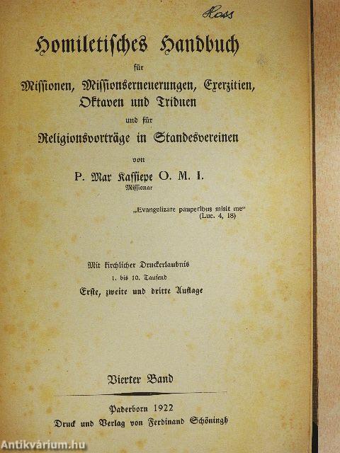 Homiletisches Handbuch IV. (gótbetűs)