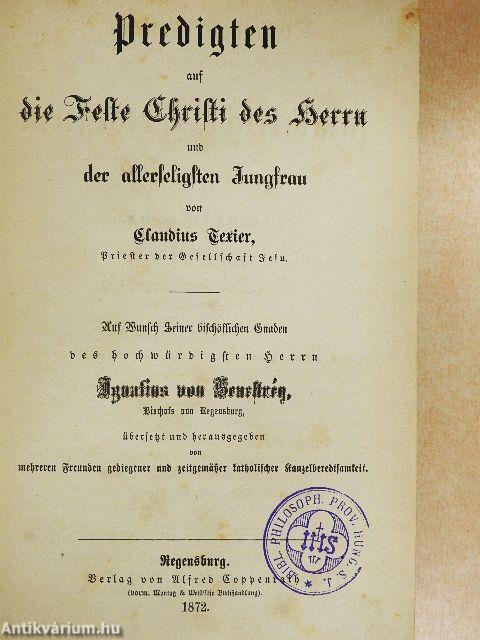 Predigten auf die Feste Christi des Herrn/Lobreden auf die Feste der Heiligen (gótbetűs)