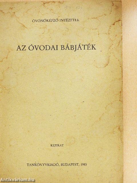 Az óvodai bábjáték