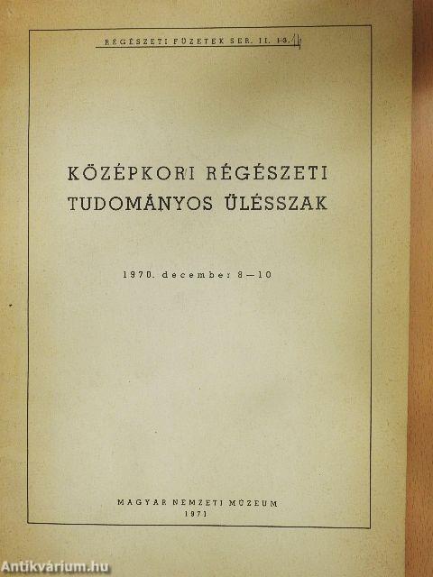 Középkori régészeti tudományos ülésszak