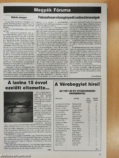 Nimród 1993-1994. január-december/A Földművelésügyi Minisztérium Vadászati és Halászati Önálló Osztály közleménye/Szemle