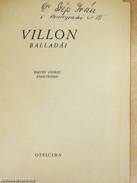 Villon balladái Faludy György átköltésében
