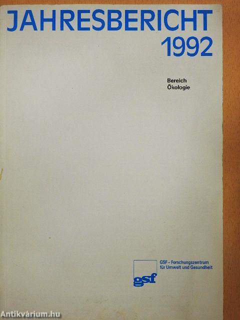 Bereich Ökologie Jahresbericht 1992