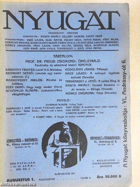 Nyugat 1925. augusztus 1.